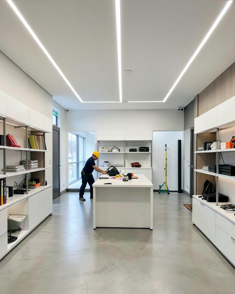 Linear LED lighting in a commercial retail fit-out